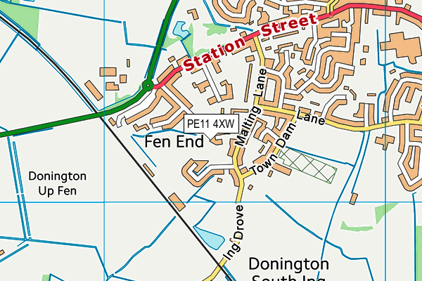 PE11 4XW map - OS VectorMap District (Ordnance Survey) PE11 4XW map - OS VectorMap District (Ordnance Survey)