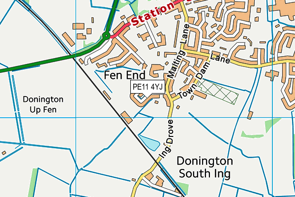 PE11 4YJ map - OS VectorMap District (Ordnance Survey) PE11 4YJ map - OS VectorMap District (Ordnance Survey)