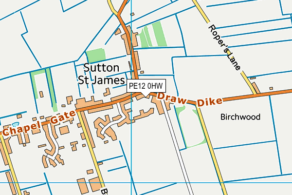 PE12 0HW map - OS VectorMap District (Ordnance Survey) PE12 0HW map - OS VectorMap District (Ordnance Survey)