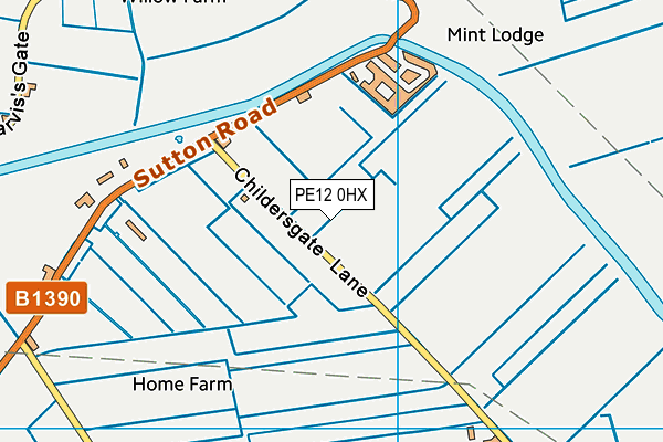 PE12 0HX map - OS VectorMap District (Ordnance Survey) PE12 0HX map - OS VectorMap District (Ordnance Survey)