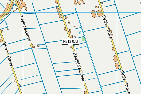 PE12 0JU map - OS VectorMap District (Ordnance Survey) PE12 0JU map - OS VectorMap District (Ordnance Survey)