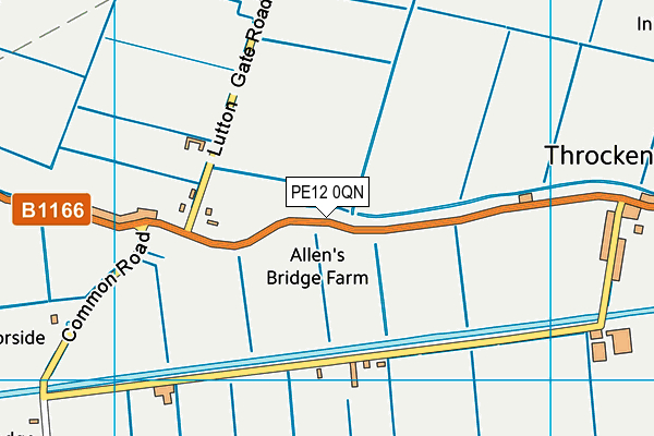 PE12 0QN map - OS VectorMap District (Ordnance Survey) PE12 0QN map - OS VectorMap District (Ordnance Survey)