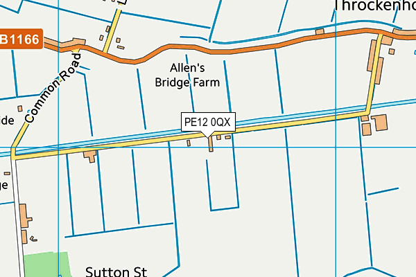 PE12 0QX map - OS VectorMap District (Ordnance Survey) PE12 0QX map - OS VectorMap District (Ordnance Survey)