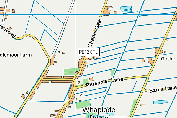PE12 0TL map - OS VectorMap District (Ordnance Survey) PE12 0TL map - OS VectorMap District (Ordnance Survey)