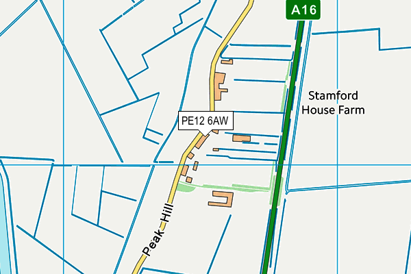 PE12 6AW map - OS VectorMap District (Ordnance Survey) PE12 6AW map - OS VectorMap District (Ordnance Survey)