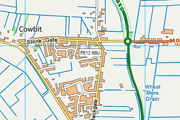 PE12 6BU map - OS VectorMap District (Ordnance Survey) PE12 6BU map - OS VectorMap District (Ordnance Survey)