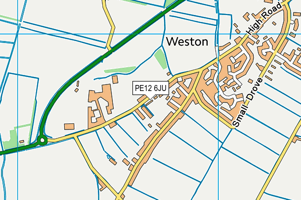 PE12 6JU map - OS VectorMap District (Ordnance Survey)