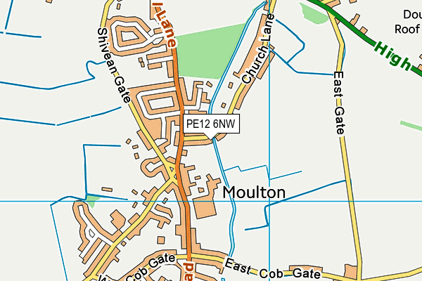 PE12 6NW map - OS VectorMap District (Ordnance Survey) PE12 6NW map - OS VectorMap District (Ordnance Survey)