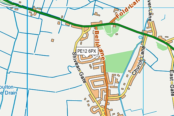 PE12 6PX map - OS VectorMap District (Ordnance Survey) PE12 6PX map - OS VectorMap District (Ordnance Survey)