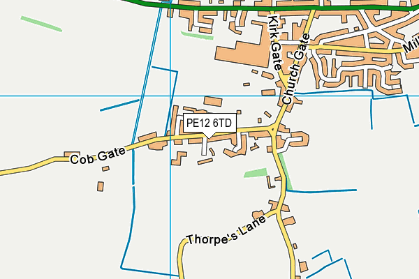 PE12 6TD map - OS VectorMap District (Ordnance Survey) PE12 6TD map - OS VectorMap District (Ordnance Survey)