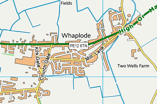 PE12 6TN map - OS VectorMap District (Ordnance Survey) PE12 6TN map - OS VectorMap District (Ordnance Survey)