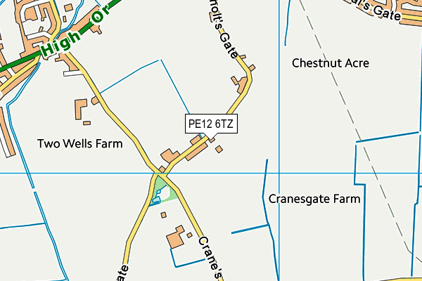 PE12 6TZ map - OS VectorMap District (Ordnance Survey)