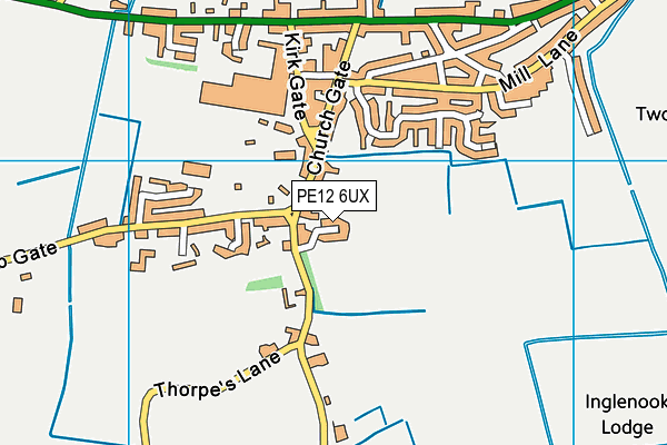 PE12 6UX map - OS VectorMap District (Ordnance Survey) PE12 6UX map - OS VectorMap District (Ordnance Survey)