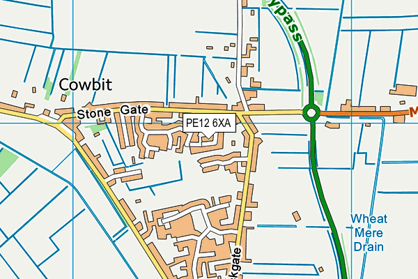PE12 6XA map - OS VectorMap District (Ordnance Survey) PE12 6XA map - OS VectorMap District (Ordnance Survey)