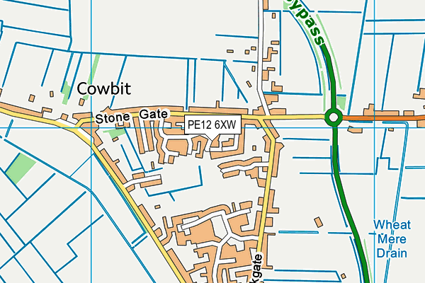 PE12 6XW map - OS VectorMap District (Ordnance Survey) PE12 6XW map - OS VectorMap District (Ordnance Survey)