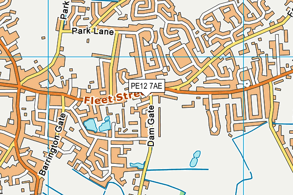 PE12 7AE map - OS VectorMap District (Ordnance Survey)