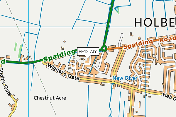 PE12 7JY map - OS VectorMap District (Ordnance Survey) PE12 7JY map - OS VectorMap District (Ordnance Survey)