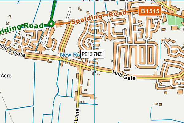 PE12 7NZ map - OS VectorMap District (Ordnance Survey) PE12 7NZ map - OS VectorMap District (Ordnance Survey)