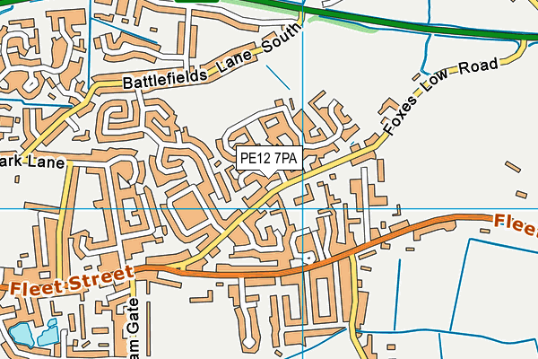 PE12 7PA map - OS VectorMap District (Ordnance Survey) PE12 7PA map - OS VectorMap District (Ordnance Survey)