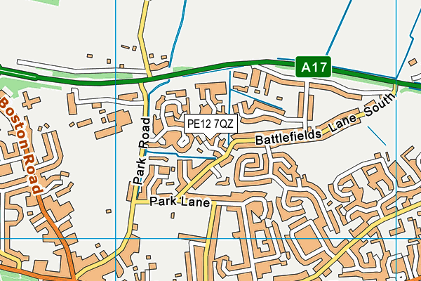 PE12 7QZ map - OS VectorMap District (Ordnance Survey)