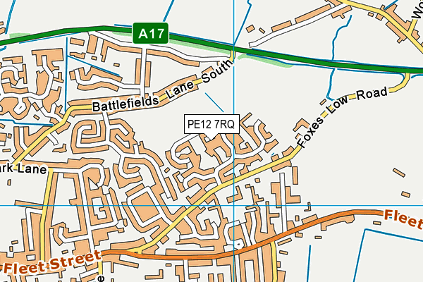 PE12 7RQ map - OS VectorMap District (Ordnance Survey)