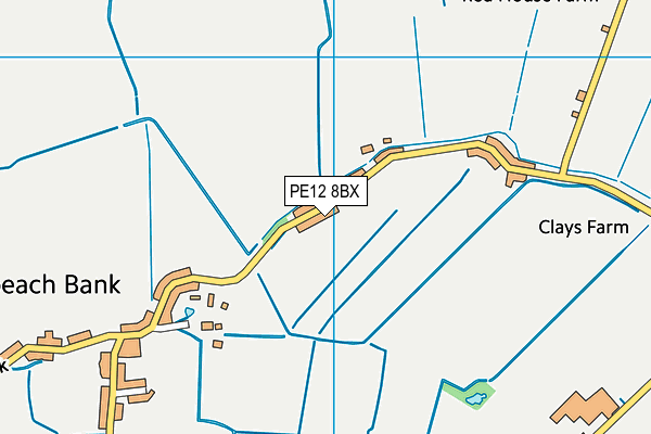 PE12 8BX map - OS VectorMap District (Ordnance Survey)