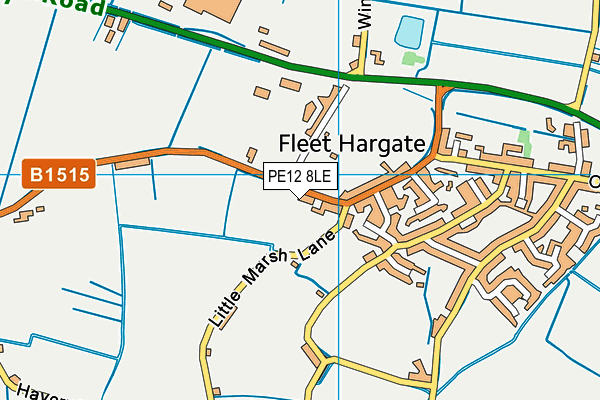 PE12 8LE map - OS VectorMap District (Ordnance Survey) PE12 8LE map - OS VectorMap District (Ordnance Survey)