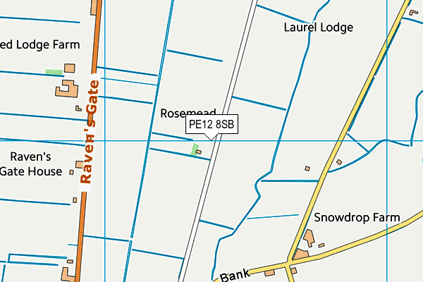 PE12 8SB map - OS VectorMap District (Ordnance Survey) PE12 8SB map - OS VectorMap District (Ordnance Survey)