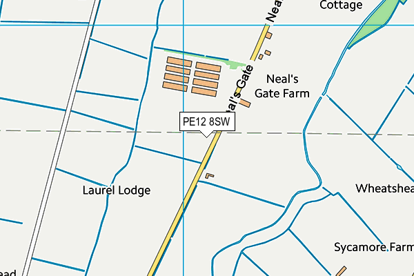PE12 8SW map - OS VectorMap District (Ordnance Survey) PE12 8SW map - OS VectorMap District (Ordnance Survey)