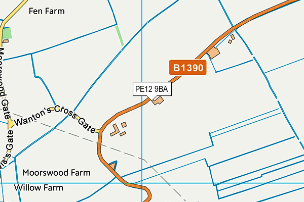 PE12 9BA map - OS VectorMap District (Ordnance Survey) PE12 9BA map - OS VectorMap District (Ordnance Survey)