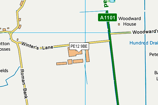 PE12 9BE map - OS VectorMap District (Ordnance Survey)