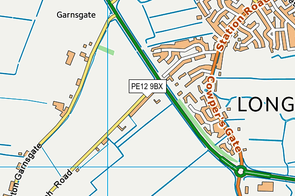 PE12 9BX map - OS VectorMap District (Ordnance Survey) PE12 9BX map - OS VectorMap District (Ordnance Survey)