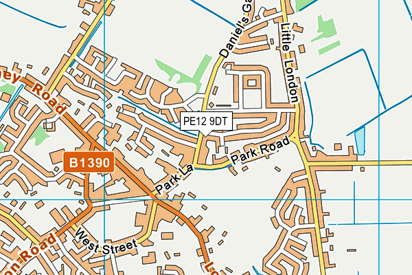 PE12 9DT map - OS VectorMap District (Ordnance Survey) PE12 9DT map - OS VectorMap District (Ordnance Survey)