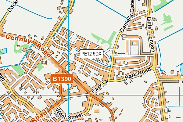 PE12 9DX map - OS VectorMap District (Ordnance Survey) PE12 9DX map - OS VectorMap District (Ordnance Survey)