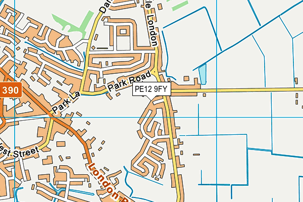 PE12 9FY map - OS VectorMap District (Ordnance Survey) PE12 9FY map - OS VectorMap District (Ordnance Survey)