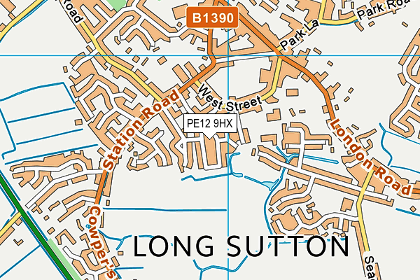 PE12 9HX map - OS VectorMap District (Ordnance Survey)