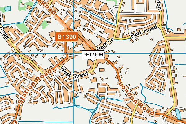 PE12 9JH map - OS VectorMap District (Ordnance Survey) PE12 9JH map - OS VectorMap District (Ordnance Survey)