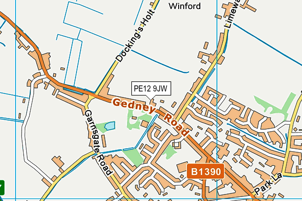 PE12 9JW map - OS VectorMap District (Ordnance Survey) PE12 9JW map - OS VectorMap District (Ordnance Survey)