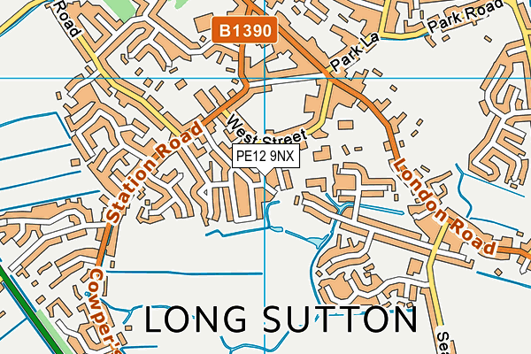 PE12 9NX map - OS VectorMap District (Ordnance Survey) PE12 9NX map - OS VectorMap District (Ordnance Survey)
