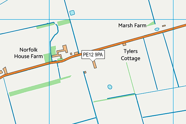 PE12 9PA map - OS VectorMap District (Ordnance Survey) PE12 9PA map - OS VectorMap District (Ordnance Survey)