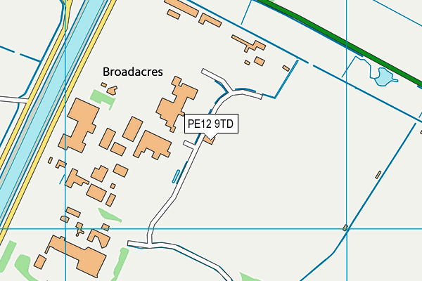 PE12 9TD map - OS VectorMap District (Ordnance Survey) PE12 9TD map - OS VectorMap District (Ordnance Survey)
