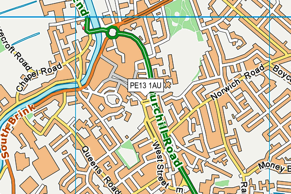 PE13 1AU map - OS VectorMap District (Ordnance Survey)