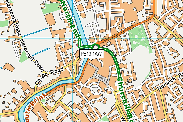 PE13 1AW map - OS VectorMap District (Ordnance Survey) PE13 1AW map - OS VectorMap District (Ordnance Survey)