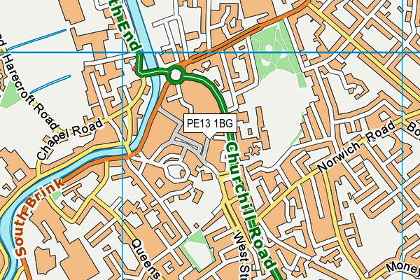 PE13 1BG map - OS VectorMap District (Ordnance Survey)