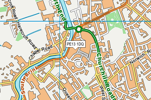 PE13 1DQ map - OS VectorMap District (Ordnance Survey) PE13 1DQ map - OS VectorMap District (Ordnance Survey)