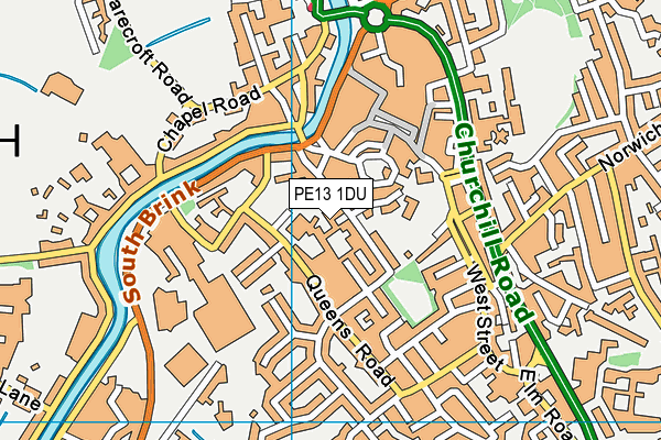 PE13 1DU map - OS VectorMap District (Ordnance Survey)