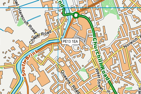 PE13 1EA map - OS VectorMap District (Ordnance Survey) PE13 1EA map - OS VectorMap District (Ordnance Survey)