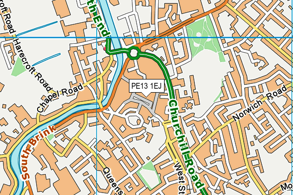 PE13 1EJ map - OS VectorMap District (Ordnance Survey) PE13 1EJ map - OS VectorMap District (Ordnance Survey)
