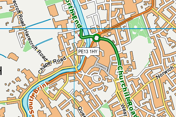 PE13 1HY map - OS VectorMap District (Ordnance Survey)