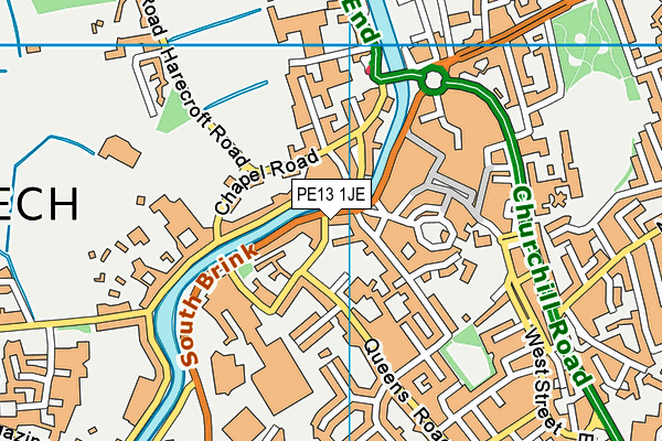 PE13 1JE map - OS VectorMap District (Ordnance Survey) PE13 1JE map - OS VectorMap District (Ordnance Survey)